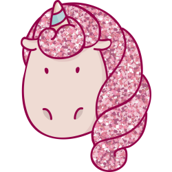 Autocollant Licorne Paillettes