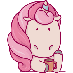 Autocollant Licorne Café