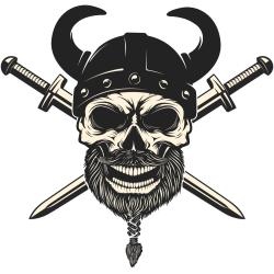 Autocollant Viking Skull épée