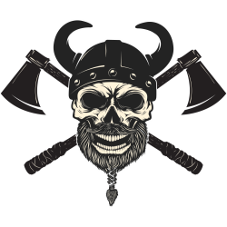 Autocollant Viking Skull Hache