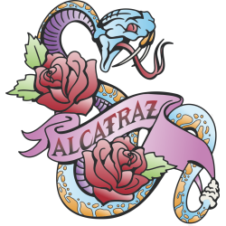 Autocollant Vintage Alcatraz Serpent