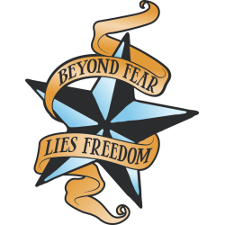 Autocollant Vintage Beyond Fear Lies Freedom