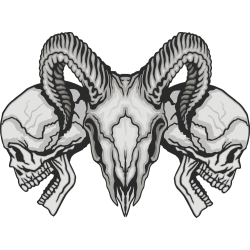 Autocollant Crâne Diable