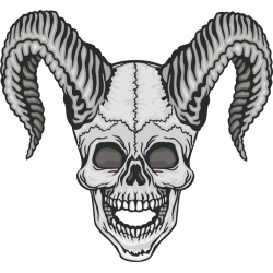 Autocollant Crâne Corne
