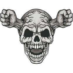 Autocollant Crâne Poing