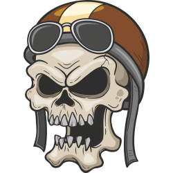 Autocollant Tête De Mort Motard 1