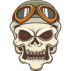 Autocollant Tête De Mort Motard 2