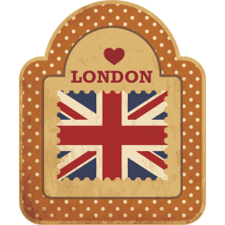 Autocollant Londres Timbre Vintage 1