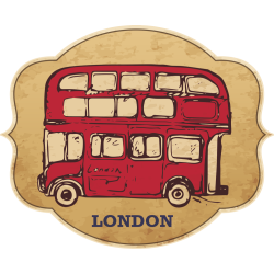 Autocollant Londres Timbre Vintage 8