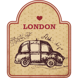 Autocollant Londres Timbre Vintage 11