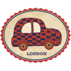 Autocollant Londres Timbre Vintage 12