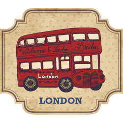 Autocollant Londres Timbre Vintage 13