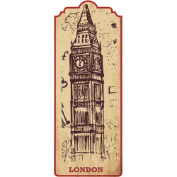 Autocollant Londres Timbre Vintage 14