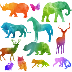 Autocollant Kit Animaux Dégradé