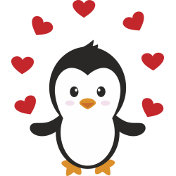 Autocollant Pingouin Cur