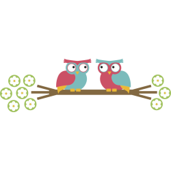 Autocollant Chouettes Branche