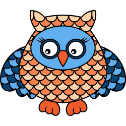 Autocollant Chouette Bleu 2