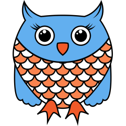 Autocollant Chouette Bleu 4