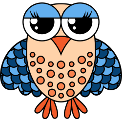 Autocollant Chouette Bleu 5