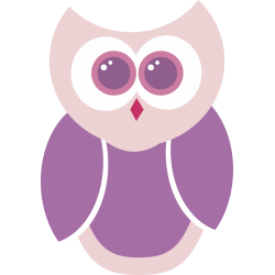 Autocollant Chouette Rose 3