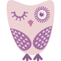 Autocollant Chouette Rose 4