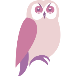 Autocollant Chouette Rose 6