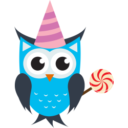 Autocollant Chouette Anniversaire Sucette 2
