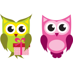 Autocollant Chouette Anniversaire Cadeau