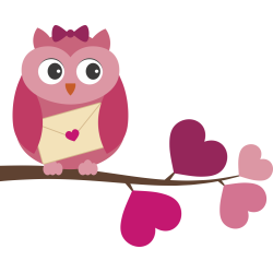 Autocollant Chouette Branche Enveloppe