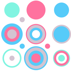 Autocollant Kit Cercle Design Bleu Et Rose