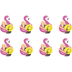 Autocollant Kit Flamant Rose