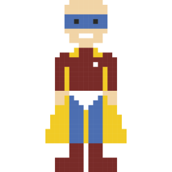 Autocollant Superhéro Pixel 1