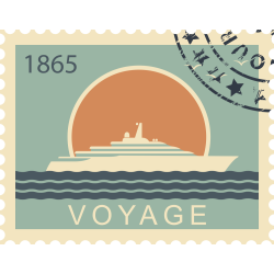 Autocollant Timbre Vintage Voyage