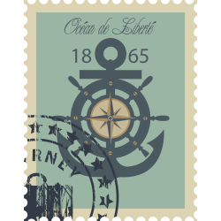 Autocollant Timbre Vintage Ancre