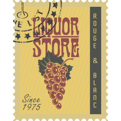 Autocollant Timbre Vintage Liqueur