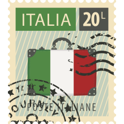 Autocollant Timbre Vintage Italie