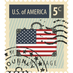 Autocollant Timbre Vintage Amerique