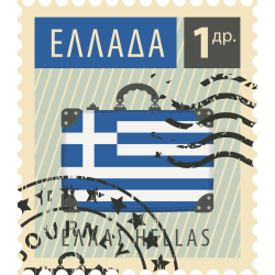 Autocollant Timbre Vintage Grèce