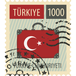 Autocollant Timbre Vintage Turquie