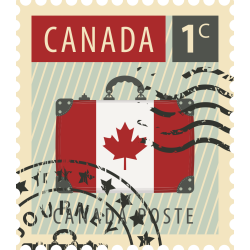 Autocollant Timbre Vintage Canada