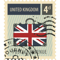 Autocollant Timbre Vintage Angleterre