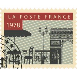 Autocollant Timbre Vintage Arc De Triomphe