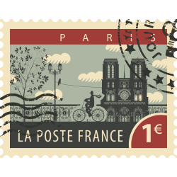 Autocollant Timbre Vintage Notre Dame 2