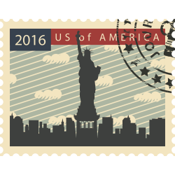 Autocollant Timbre Vintage Statue De La Liberté 2