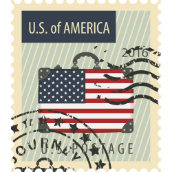 Autocollant Timbre Vintage Usa