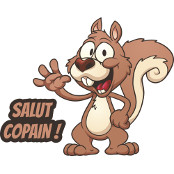 Autocollant Ecureuil Salut Copain