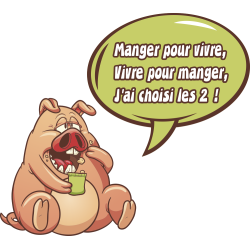 Autocollant Cochon Manger Pour Vivre