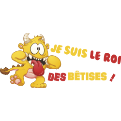 Autocollant Monstre Roi Des Bêtises