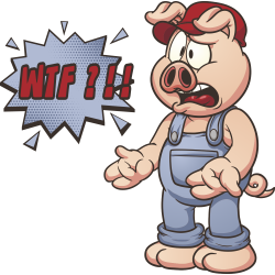 Autocollant Cochon Wtf