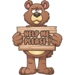 Autocollant Ours Help Me